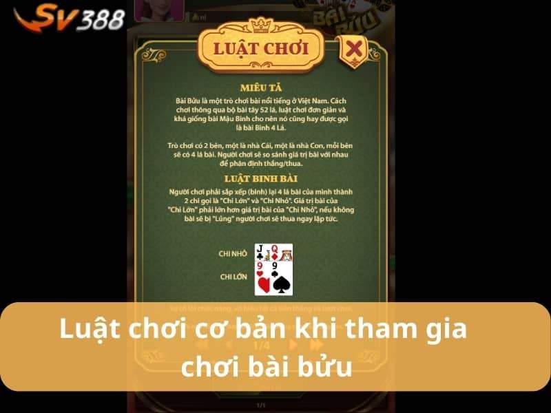 Luật chơi cơ bản khi tham gia chơi bài bửu Luật chơi cơ bản khi tham gia chơi bài bửu